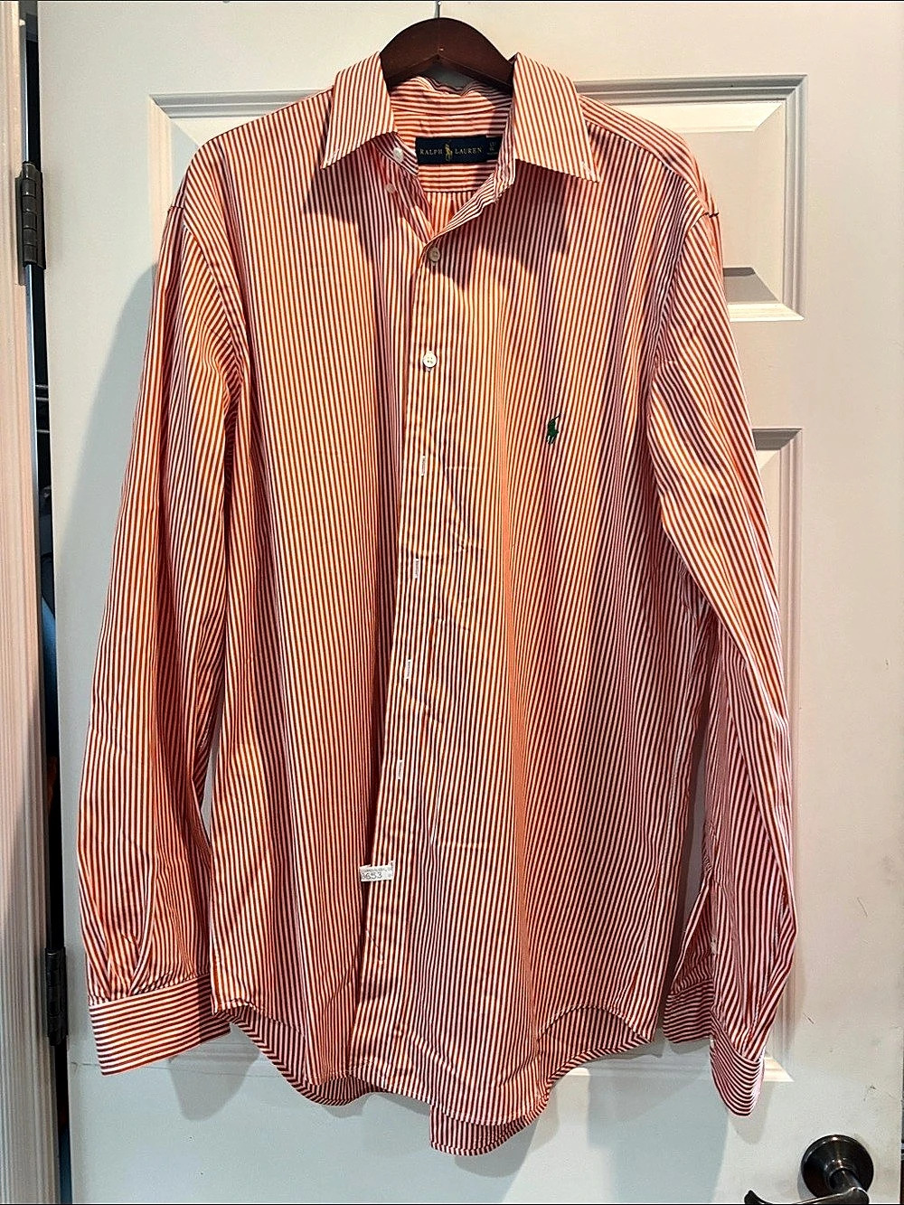 Ralph Lauren Striped Button Down Orange & White Large Tall